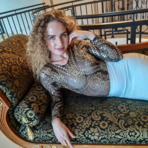 Item 84 Sequin Bodysuit Black/Gold