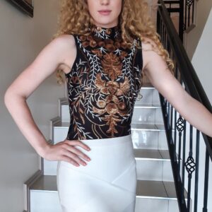 Item 85 Sequinned Bodysuit Bronze